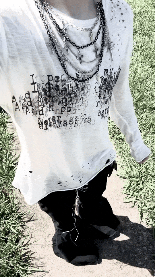 PEN CAP - DISTRESSED LONG SLEEVE