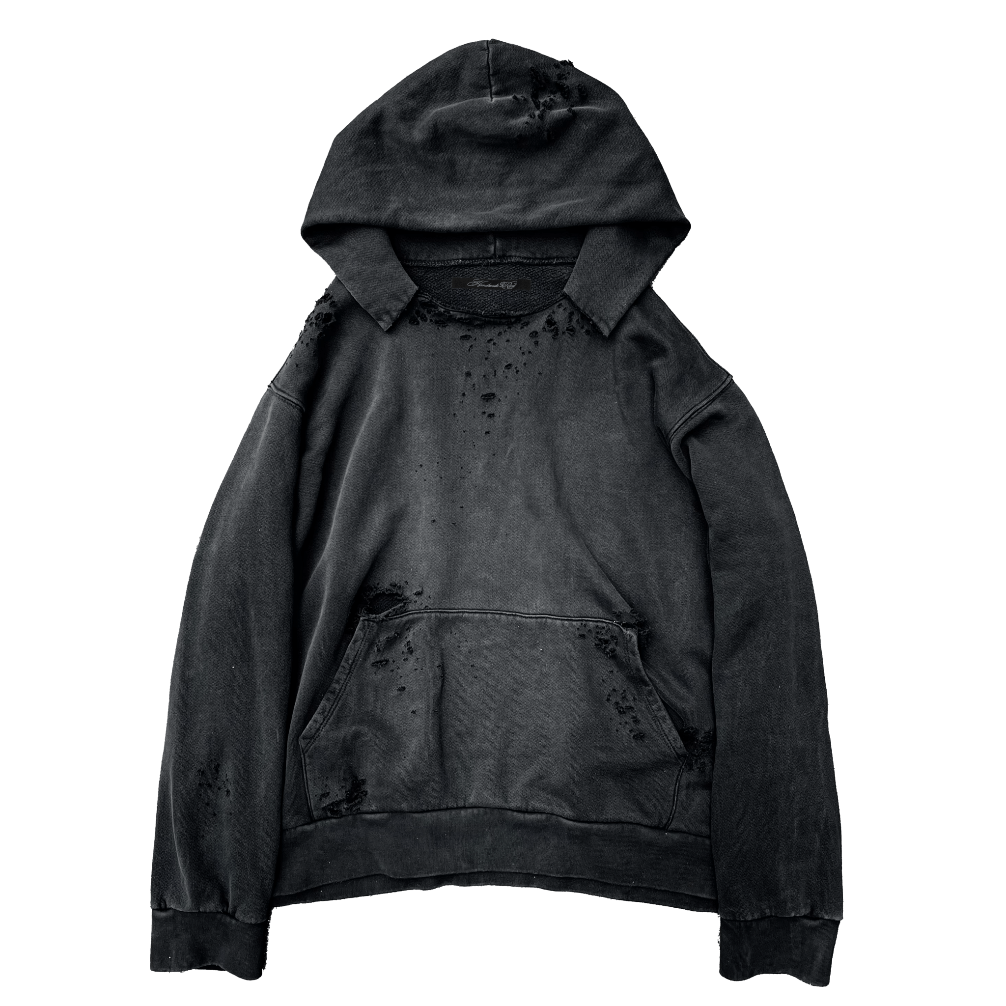 Aged Distressed Hoodie - Handmade Rust