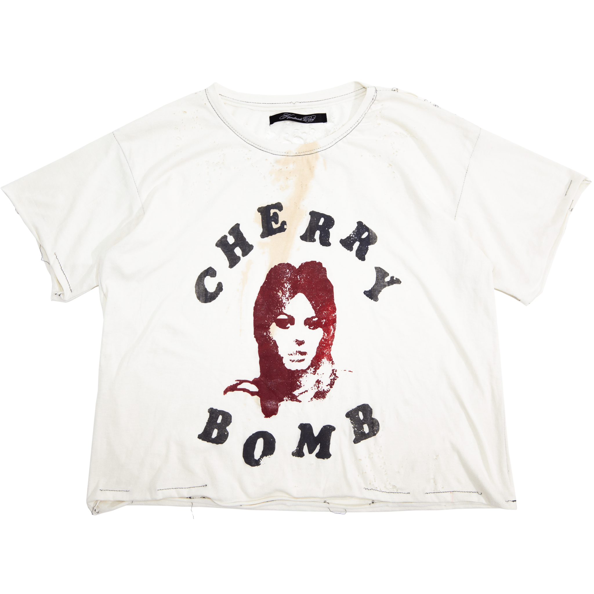 AMERICANO - VNTG WHITE TEE - Handmade Rust