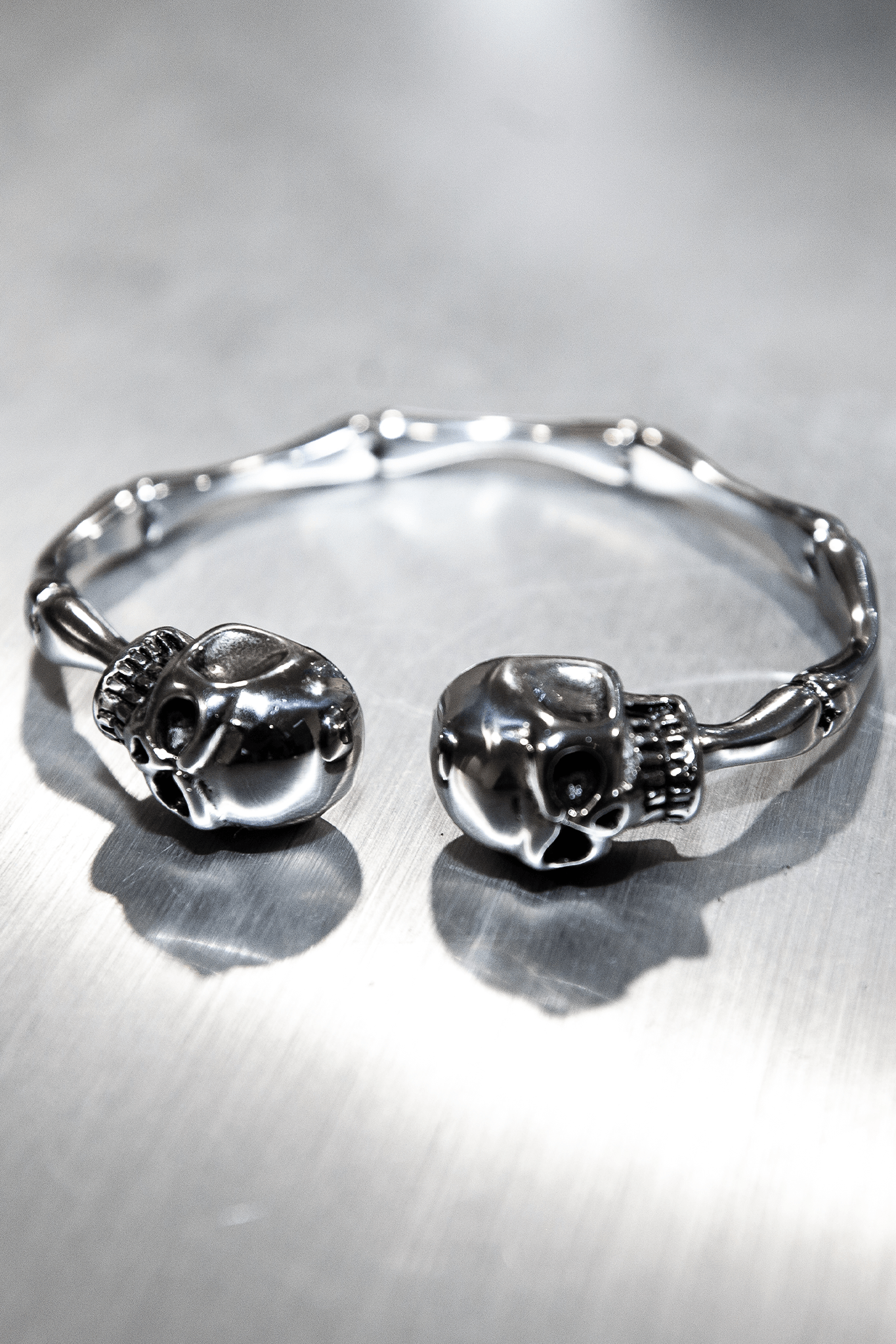 Double Headed Skull Bracelet - Handmade Rust