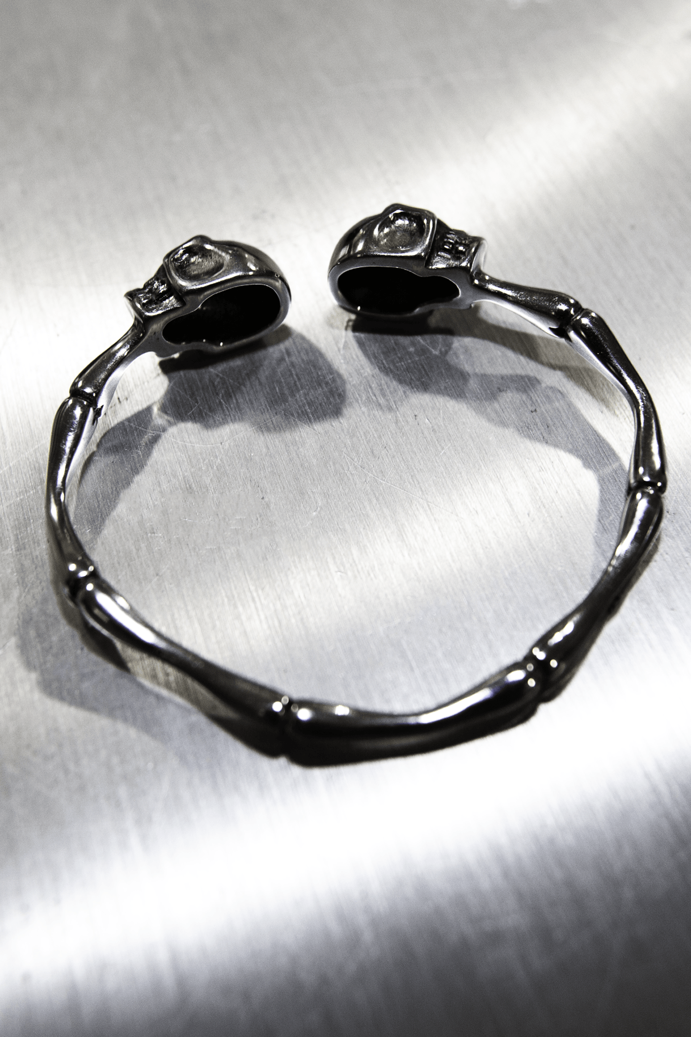 Double Headed Skull Bracelet - Handmade Rust