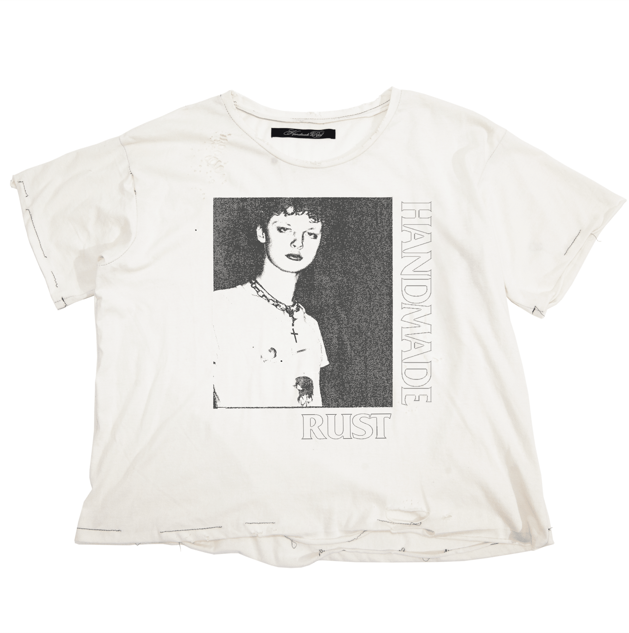 (DROPPING FRIDAY) DEAD TO ME - VNTG WHITE TEE - Handmade Rust