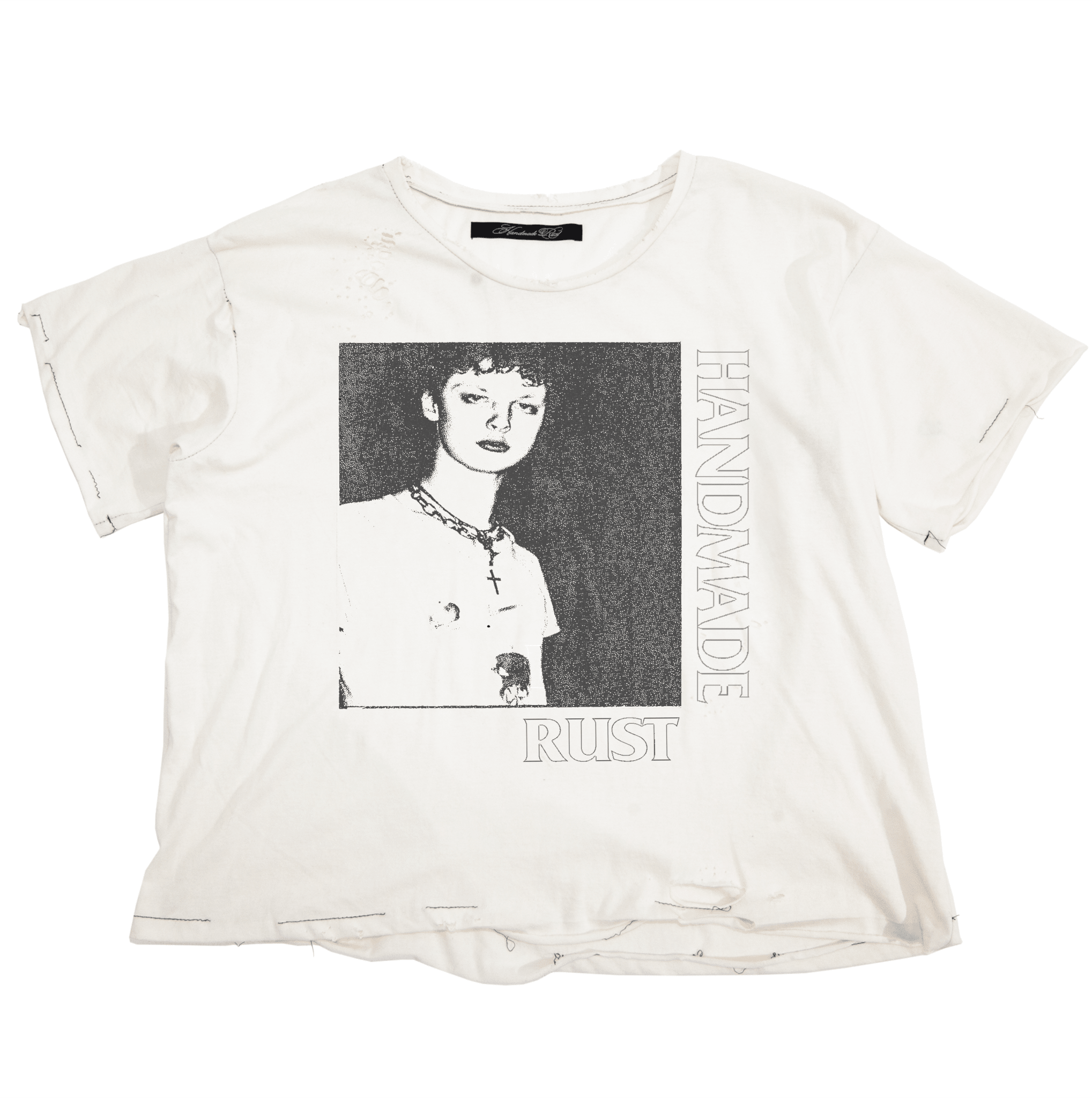 (DROPPING FRIDAY) DEAD TO ME - VNTG WHITE TEE - Handmade Rust