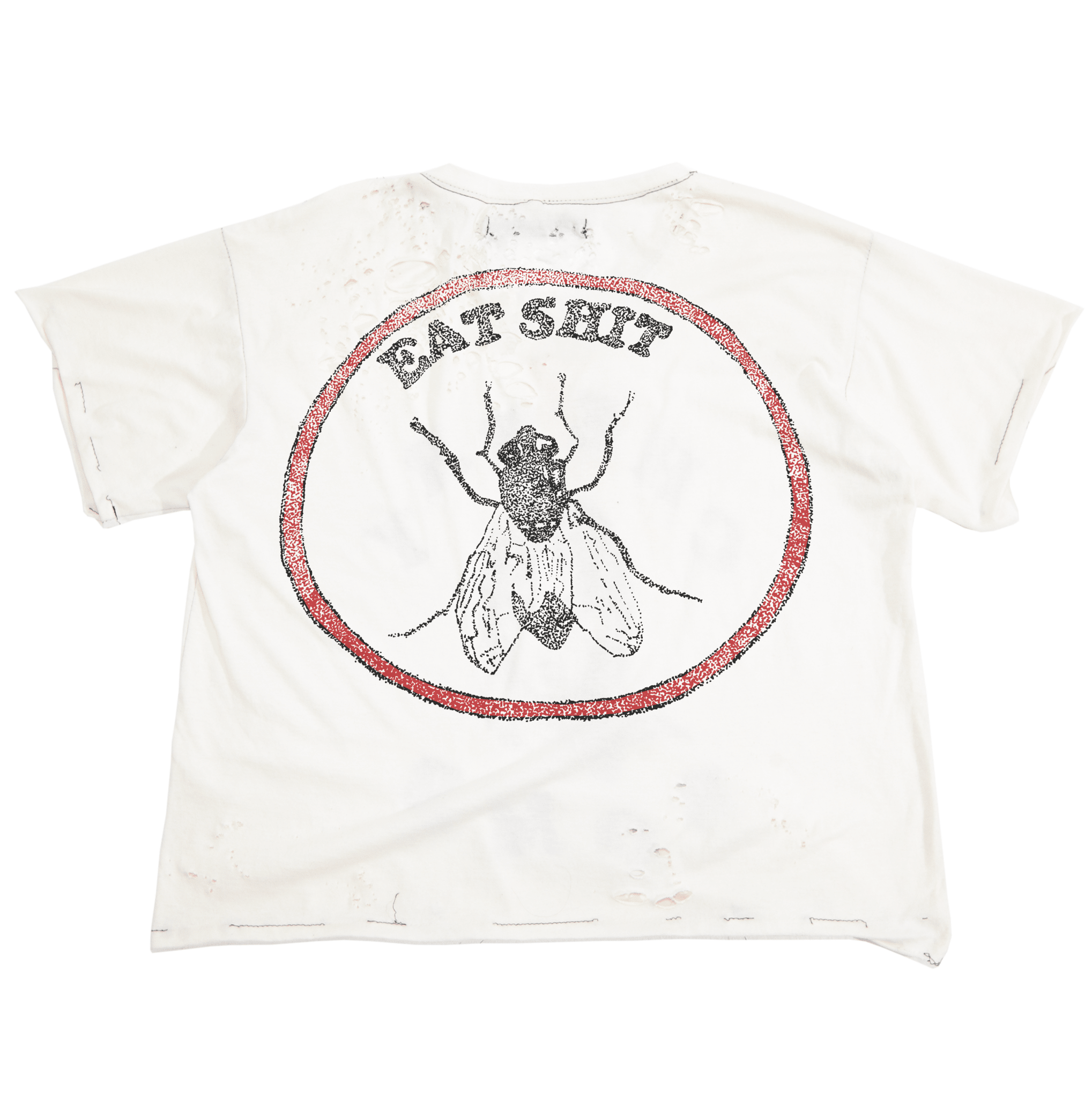 (DROPPING FRIDAY) EAT SHIT - VNTG WHITE TEE - Handmade Rust