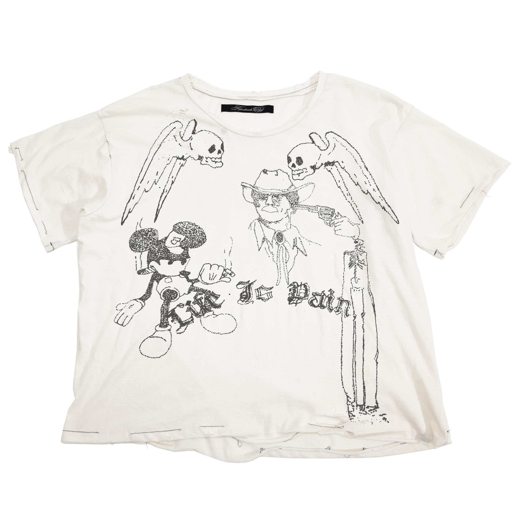 (DROPPING FRIDAY) EAT SHIT - VNTG WHITE TEE - Handmade Rust