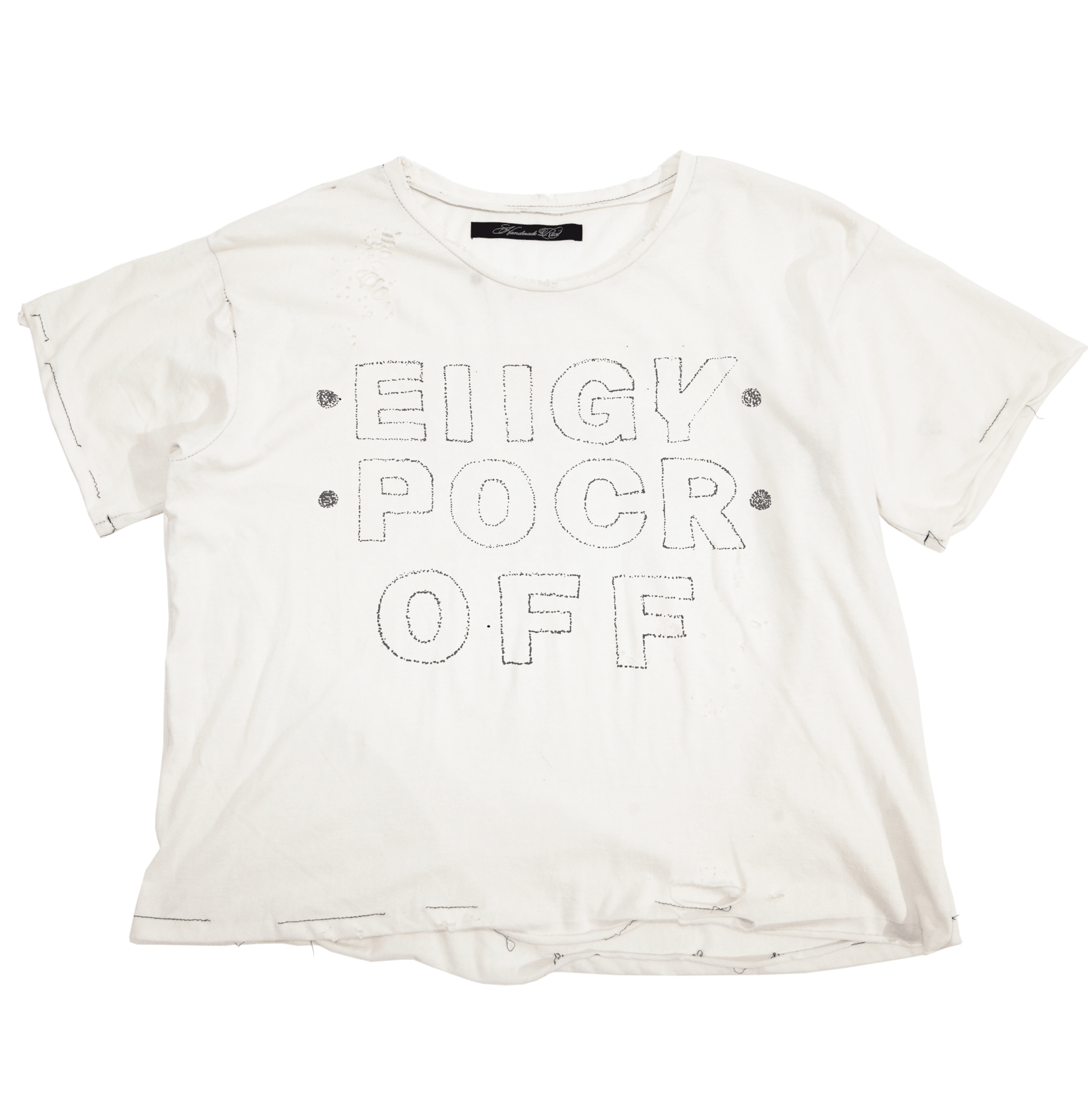 (DROPPING FRIDAY) FUCK OFF - VNTG WHITE TEE - Handmade Rust