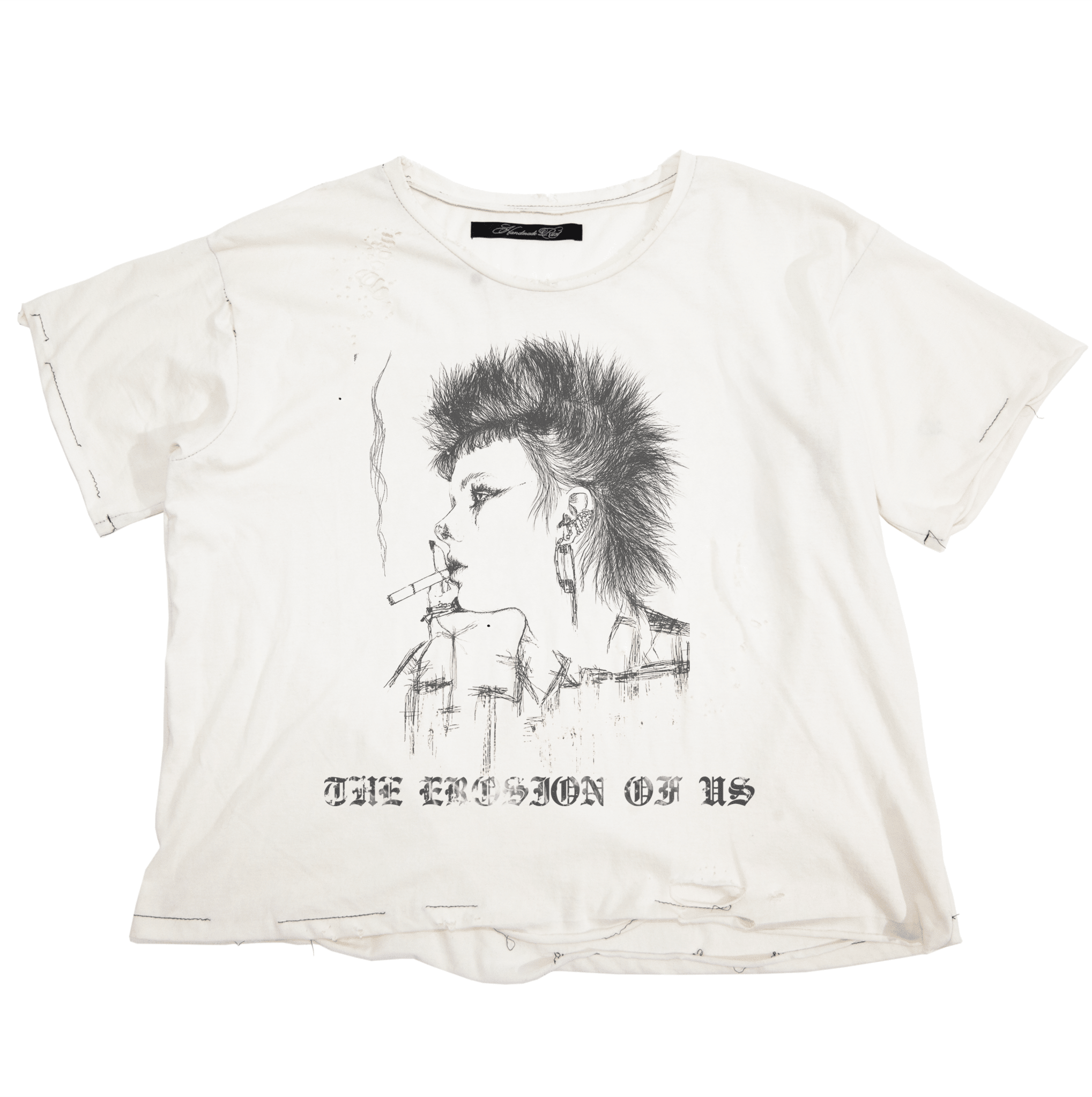 (DROPPING FRIDAY) TORN - VNTG WHITE TEE - Handmade Rust