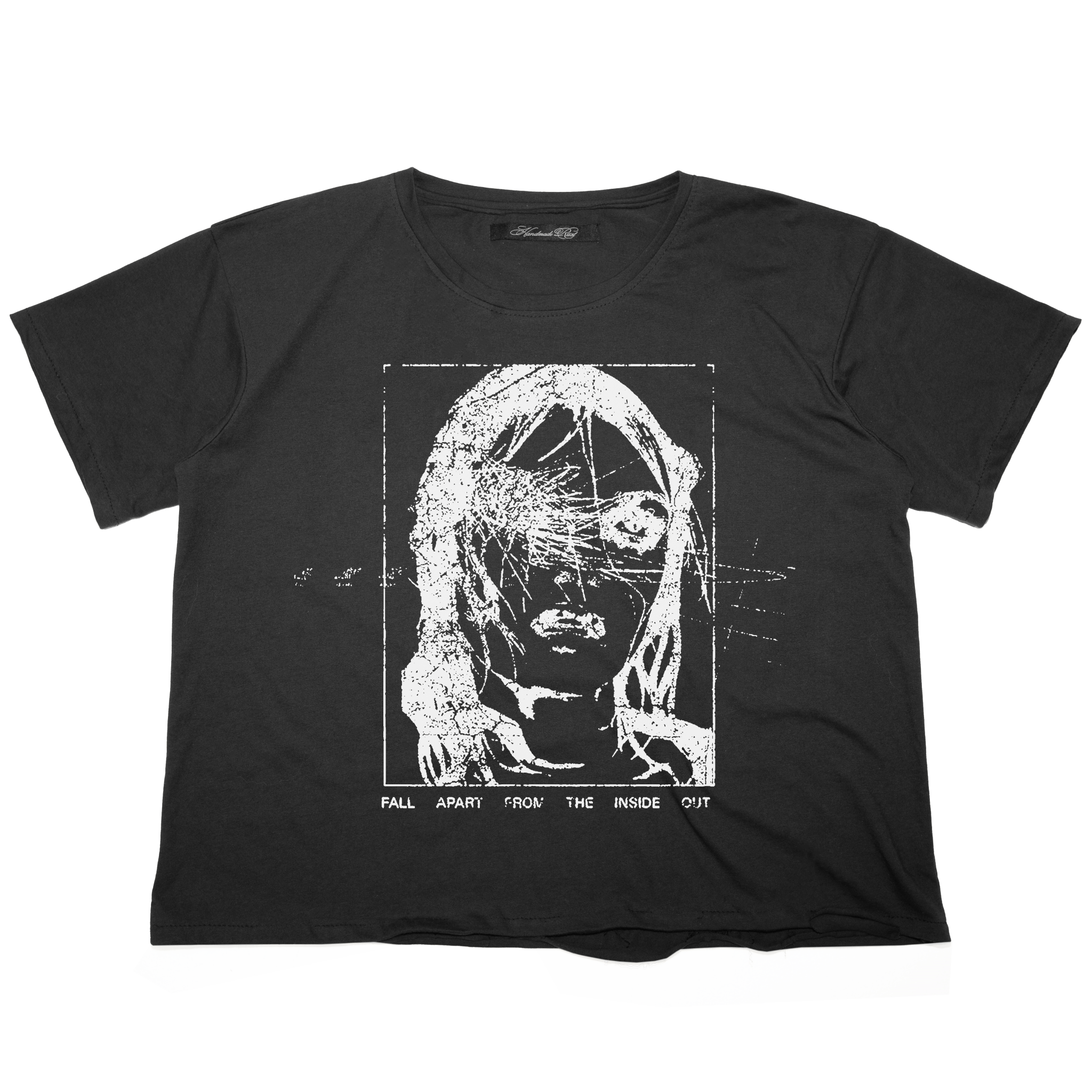 FALL APART - TEE BLK - Handmade Rust