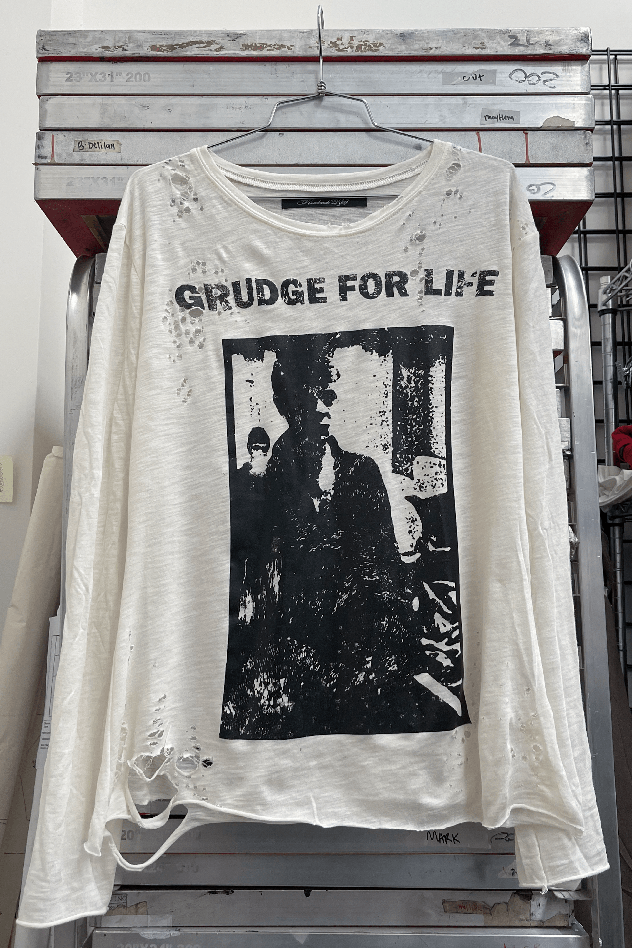 GRUDGE - DISTRESSED LONG SLEEVE - Handmade Rust