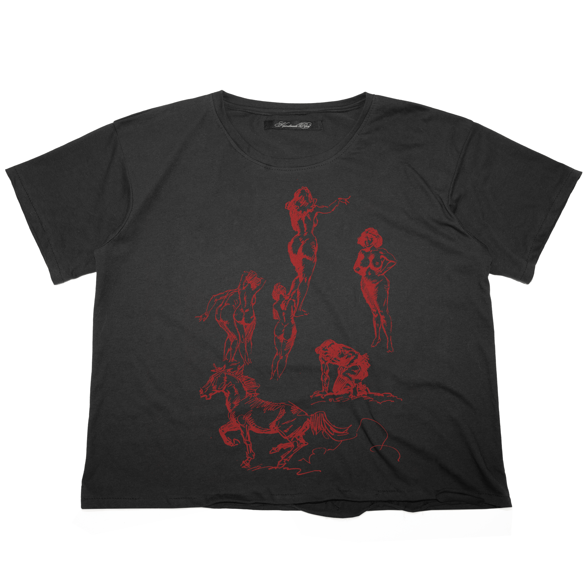 GWEN - TEE BLK - Handmade Rust