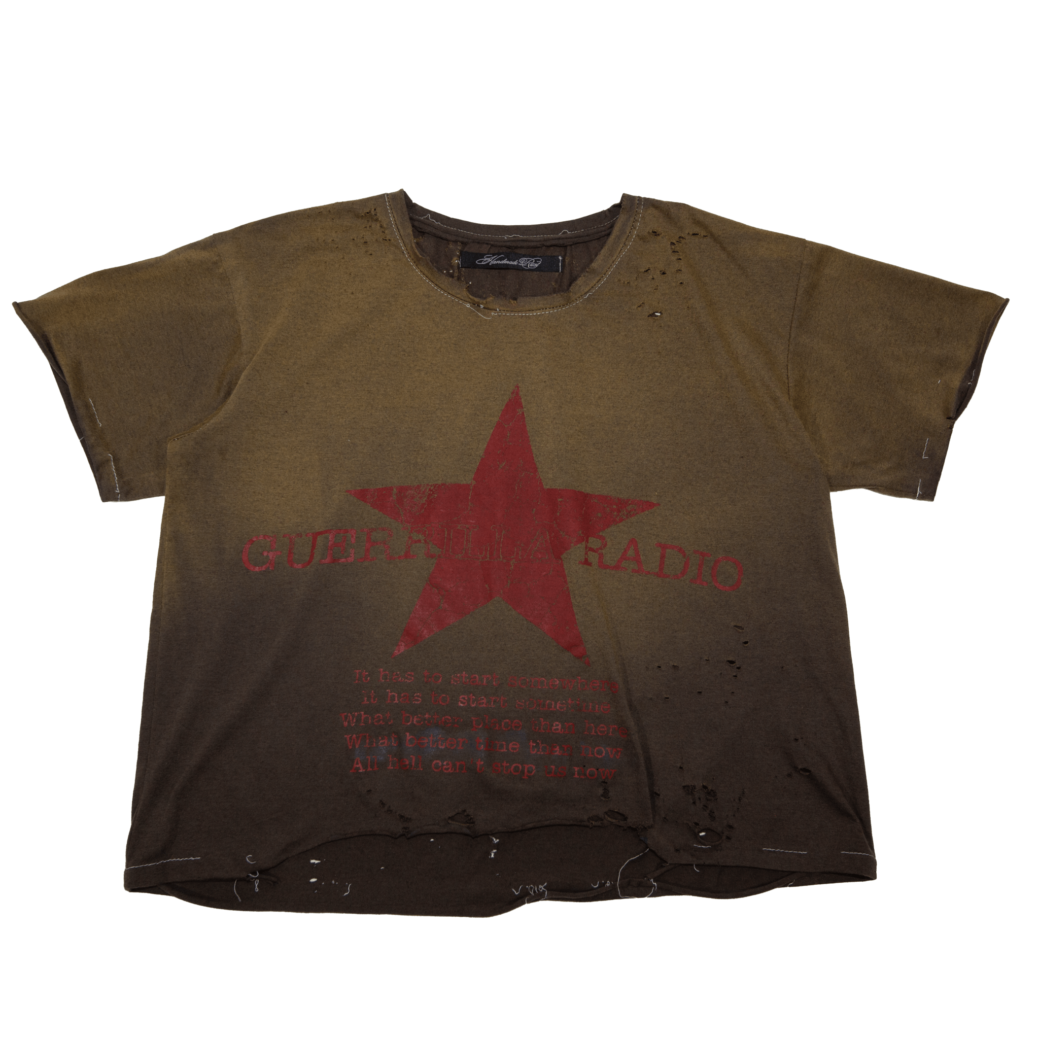 RADIO - AGED BROWN TEE - Handmade Rust