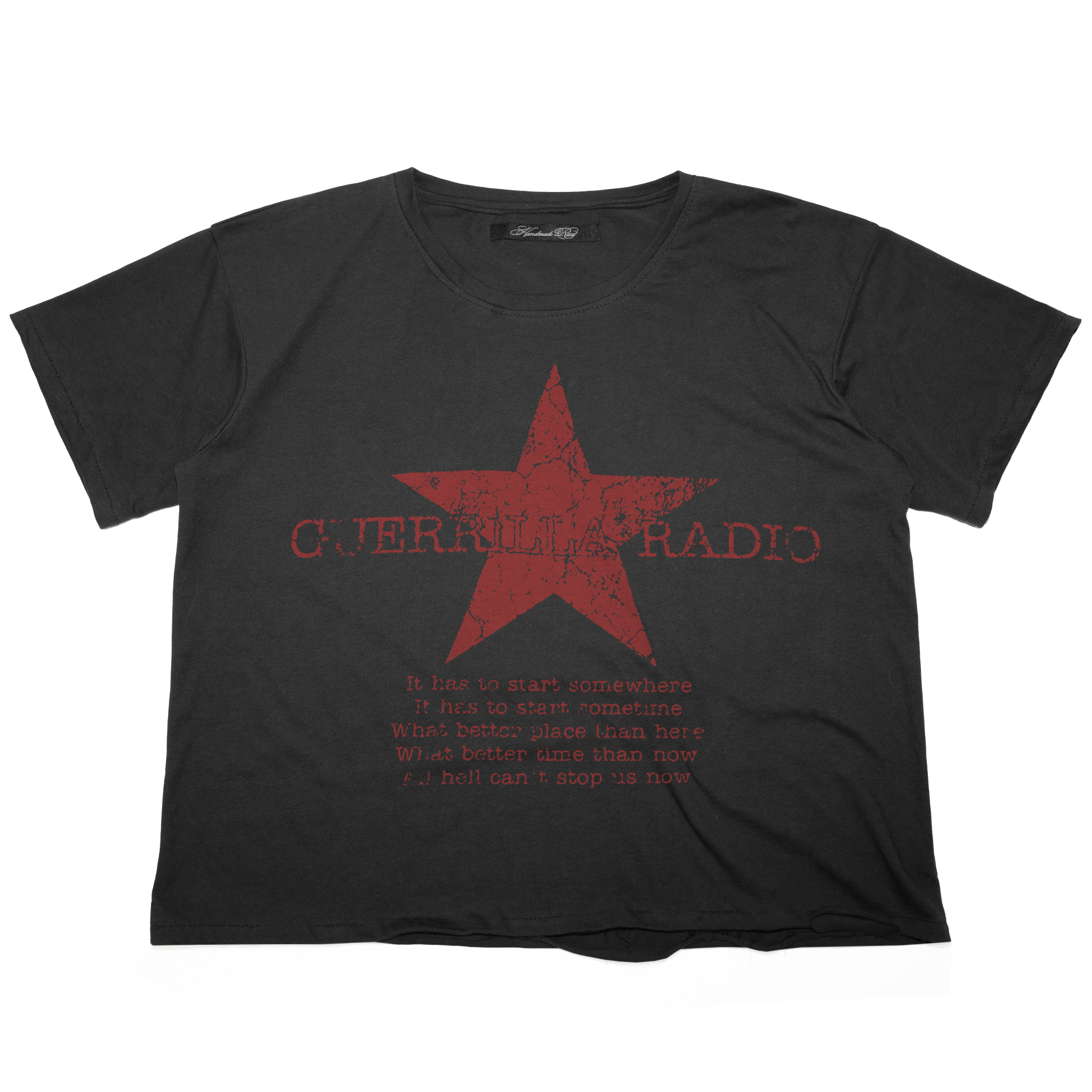 Radio - VNTG blk TEE - Handmade Rust